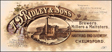 Letterhead of T. D. Ridley & Sons of Hartford End, Chelmsford Letterhead of T. D. Ridley & Sons of Hartford End, Chelmsford
