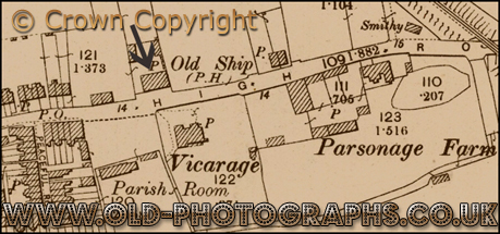 West Thurrock : Map extract showing the location of the Old Ship [1897]