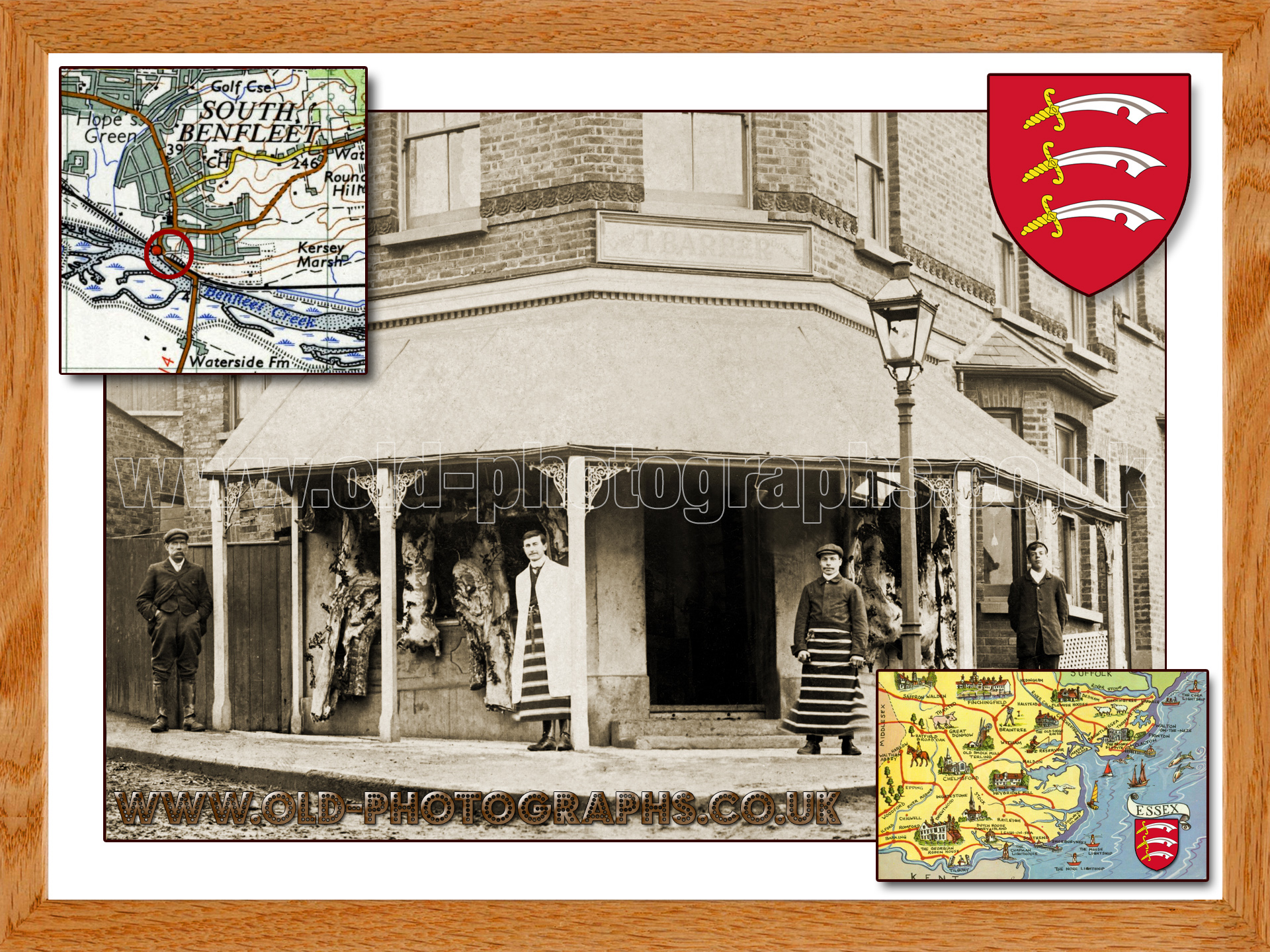South Benfleet : Butcher's Shop of Thomas Barber on the corner of High Street and Station Road [c.1909]