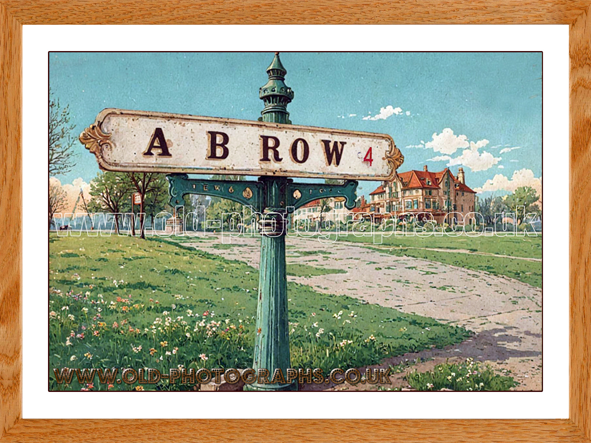 Painting : Street Sign for A. B. Row at Duddeston in Birmingham